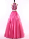 Ball Gown Halter Organza Floor-length Beading Prom Dresses #Milly020101860