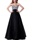 A-line Sweetheart Organza Floor-length Crystal Detailing Prom Dresses #Milly020101862
