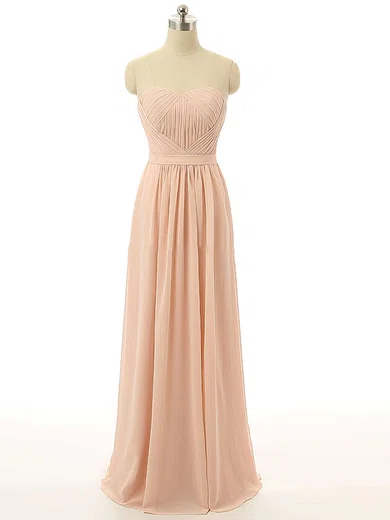 Sweetheart Chiffon Floor-length Ruffles Inexpensive Bridesmaid Dresses #Milly01012731