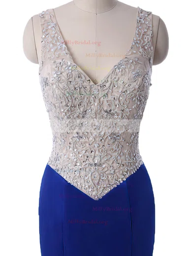 Satin Trumpet Mermaid Royal Blue Beading Prom Dress Satin Trumpet Mermaid Royal Blue Beading Prom Dress