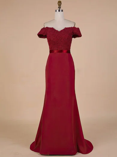 Mermaid Chiffon Off-the-shoulder Prom Dresses With Appliques #Milly02023570