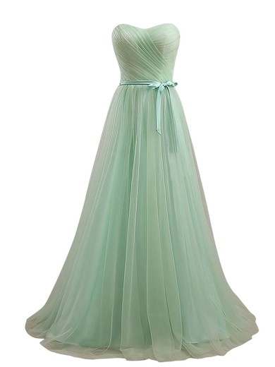 Sweetheart Tulle Floor-length Sashes / Ribbons Cheap Bridesmaid Dresses #Milly01012734