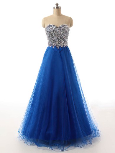 Princess Sweetheart Floor-length Tulle Crystal Detailing Prom Dresses #Milly020102137