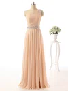 One Shoulder Classic Chiffon Floor-length Split Front Prom Dresses #Milly020102139