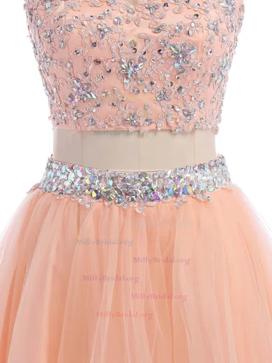 Two Piece Mini/Short Pink Lace Homecoming Dress Two Piece Mini/Short Pink Lace Homecoming Dress