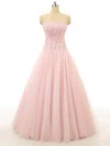 Ball Gown Strapless Tulle Floor-length Beading Prom Dresses #Milly020102115