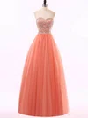 Princess Sweetheart Floor-length Tulle Beading Prom Dresses #Milly020102217
