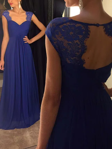 Sheath/Column Sweetheart Lace Chiffon Sweep Train Ruffles Prom Dresses Sale #sale020102218
