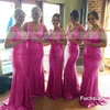 Trumpet/Mermaid V-neck Sequined Sweep Train Sexy Bridesmaid Dresses #Milly01012758