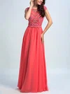 Sheath/Column Scoop Neck Chiffon Tulle Beading Online Short Sleeve Prom Dresses #Milly020102256