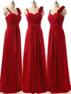 A-line Sweetheart Chiffon with Ruffles Wholesale Long Bridesmaid Dresses #Milly01012808
