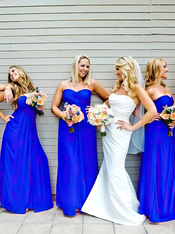 Empire Sweetheart Chiffon Ruffles Designer Royal Blue Bridesmaid Dresses #Milly01012809