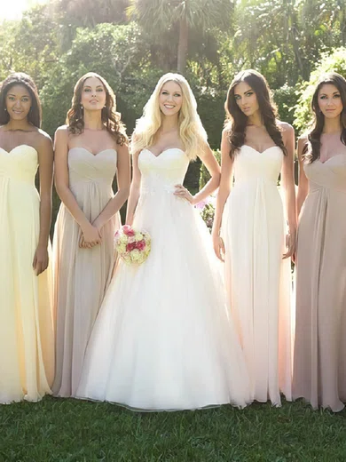 Sweetheart Chiffon Floor-length Ruffles Fashion Bridesmaid Dresses #Milly01012817