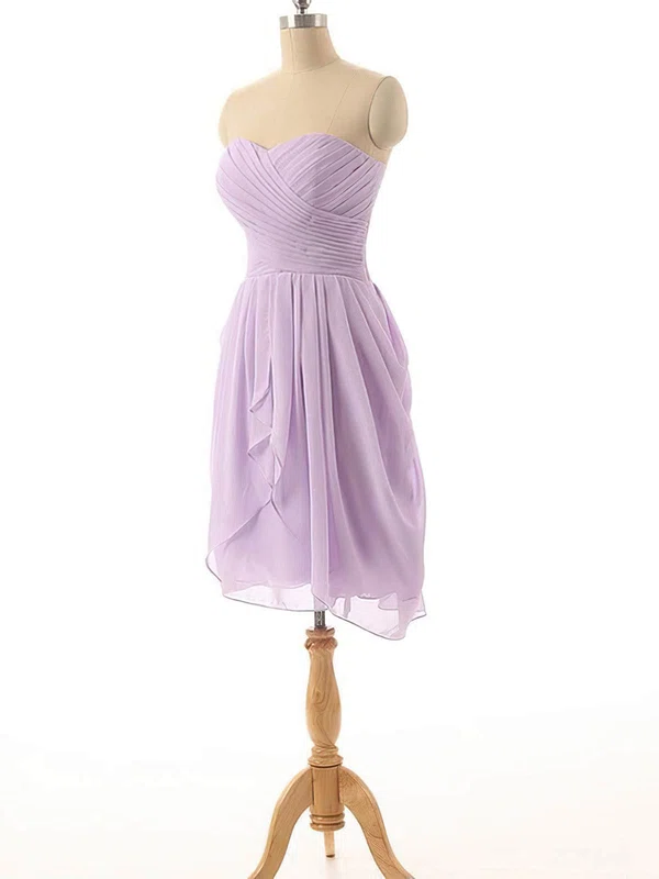 Classic Sweetheart Lavender Chiffon Ruffles Short/Mini Bridesmaid Dress #Milly01012825