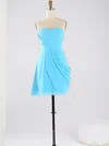 Blue Sweetheart Chiffon Short/Mini Ruched Cute Bridesmaid Dresses #Milly01012864