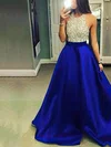 Ball Gown/Princess Floor-length Halter Satin Beading Prom Dresses #Milly020102391