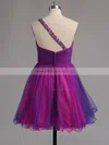 A-line One Shoulder Tulle Short/Mini Ruffles Homecoming Dresses #Milly02013221