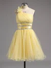 Empire One Shoulder Tulle Short/Mini Beading Homecoming Dresses #Milly02013242
