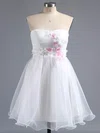 A-line Sweetheart Organza Short/Mini Sashes / Ribbons Short Prom Dresses #Milly02013244