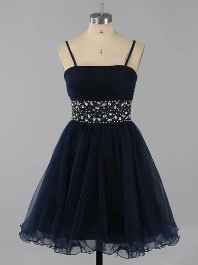 A-line Square Neckline Chiffon Short/Mini Beading Short Prom Dresses #Milly02014651