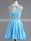 A-line Scoop Neck Chiffon Tulle Short/Mini Beading Homecoming Dresses #Milly02016425