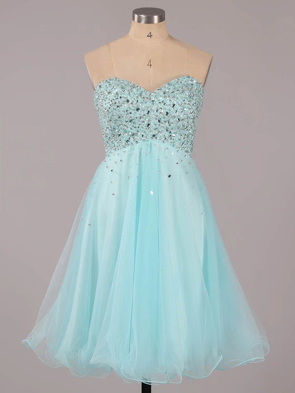 A-line Sweetheart Tulle Short/Mini Ruffles Homecoming Dresses #Milly02051314