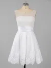 A-line Scoop Neck Tulle Short/Mini Beading Homecoming Dresses #Milly02051621