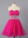 A-line Sweetheart Tulle Short/Mini Crystal Detailing Short Prom Dresses #Milly02111410