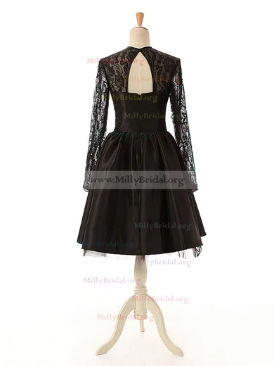Black A-Line Scoop Lace Knee-Length Homecoming Dress Black A-Line Scoop Lace Knee-Length Homecoming Dress