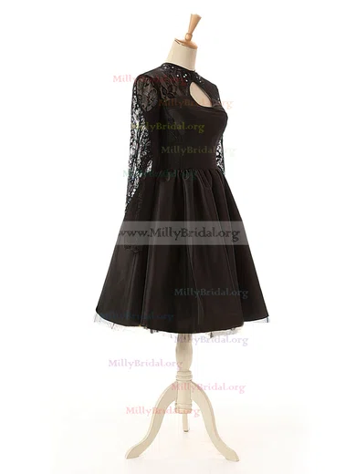Black A-Line Scoop Lace Knee-Length Homecoming Dress Black A-Line Scoop Lace Knee-Length Homecoming Dress