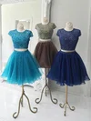 Princess Scoop Neck Organza Short/Mini Crystal Detailing Short Prom Dresses #Milly020102537
