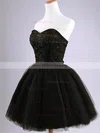 Ball Gown Sweetheart Tulle Short/Mini Sequins Simple Black Homecoming Dresses #Milly020102554