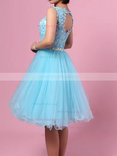 Princess Tulle Beading Scoop Pink Backless Short/Mini Homecoming Dress Princess Tulle Beading Scoop Pink Backless Short/Mini Homecoming Dress