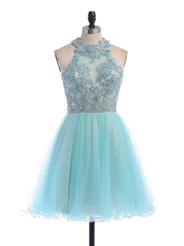 Short/Mini A-line Scoop Neck Tulle Beading Open Back Amazing Homecoming Dresses #Milly020100862