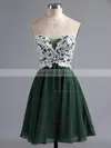 Original A-line Sweetheart Tulle Chiffon Short/Mini Appliques Lace Homecoming Dresses #Milly020100990