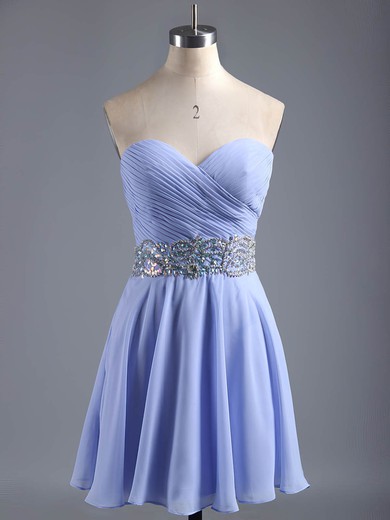 A-line Sweetheart Chiffon Short/Mini Beading Affordable Short Prom Dresses #Milly020101407