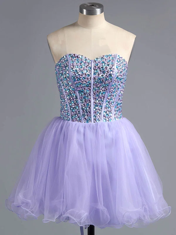 A-line Sweetheart Tulle Short/Mini Beading Wholesale Homecoming Dresses #Milly020101758