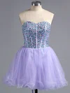 A-line Sweetheart Tulle Short/Mini Beading Wholesale Short Prom Dresses #Milly020101758