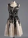 A-line Scoop Neck Lace with Sashes / Ribbons Graceful Short/Mini Short Prom Dresses #Milly020101917