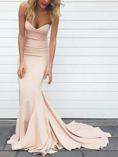 Trumpet/Mermaid Sweep Train Sweetheart Jersey Prom Dresses #Milly020102598