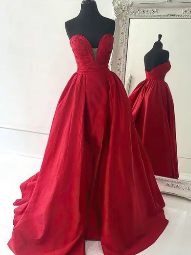 Ball Gown Strapless Satin Prom Dresses With Ruched #Milly020102672