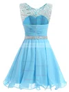 Short/Mini A-line Scoop Neck Chiffon Beading Sweet Prom Dresses #Milly020102720