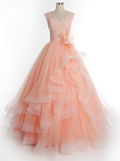 Princess Sweetheart Tulle Floor-length Appliques Lace Vintage Prom Dresses #Milly020102629