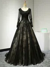 Ball Gown Scoop Neck Court Train Lace Appliques Lace Prom Dresses #Milly020102642