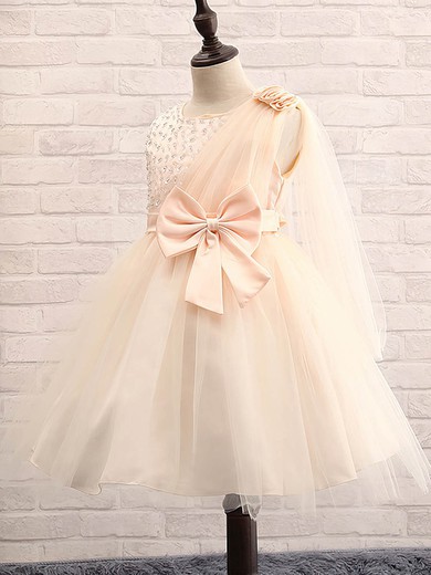 Ball Gown Scoop Neck Tulle Tea-length Beading Fabulous Flower Girl Dresses #Milly01031913