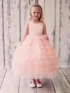 Perfect Princess Scoop Neck Tulle Ankle-length Beading Flower Girl Dresses #Milly01031915