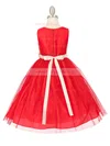 Cheap Ball Gown V-neck Tulle Floor-length Sashes / Ribbons Flower Girl Dresses #Milly01031928