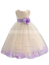 Ball Gown Scoop Neck Tulle Floor-length Sashes / Ribbons Nice Flower Girl Dresses #Milly01031930