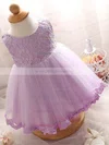 New Arrival Ball Gown Scoop Neck Lace Tulle Tea-length Bow Flower Girl Dresses #Milly01031932