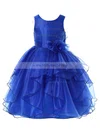 Ball Gown Scoop Neck Organza Floor-length Sashes / Ribbons Promotion Flower Girl Dresses #Milly01031937